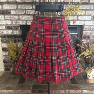 BRANDY MELVILLE Red Tartan Plaid Pleated Dana Mini Skirt Size Small